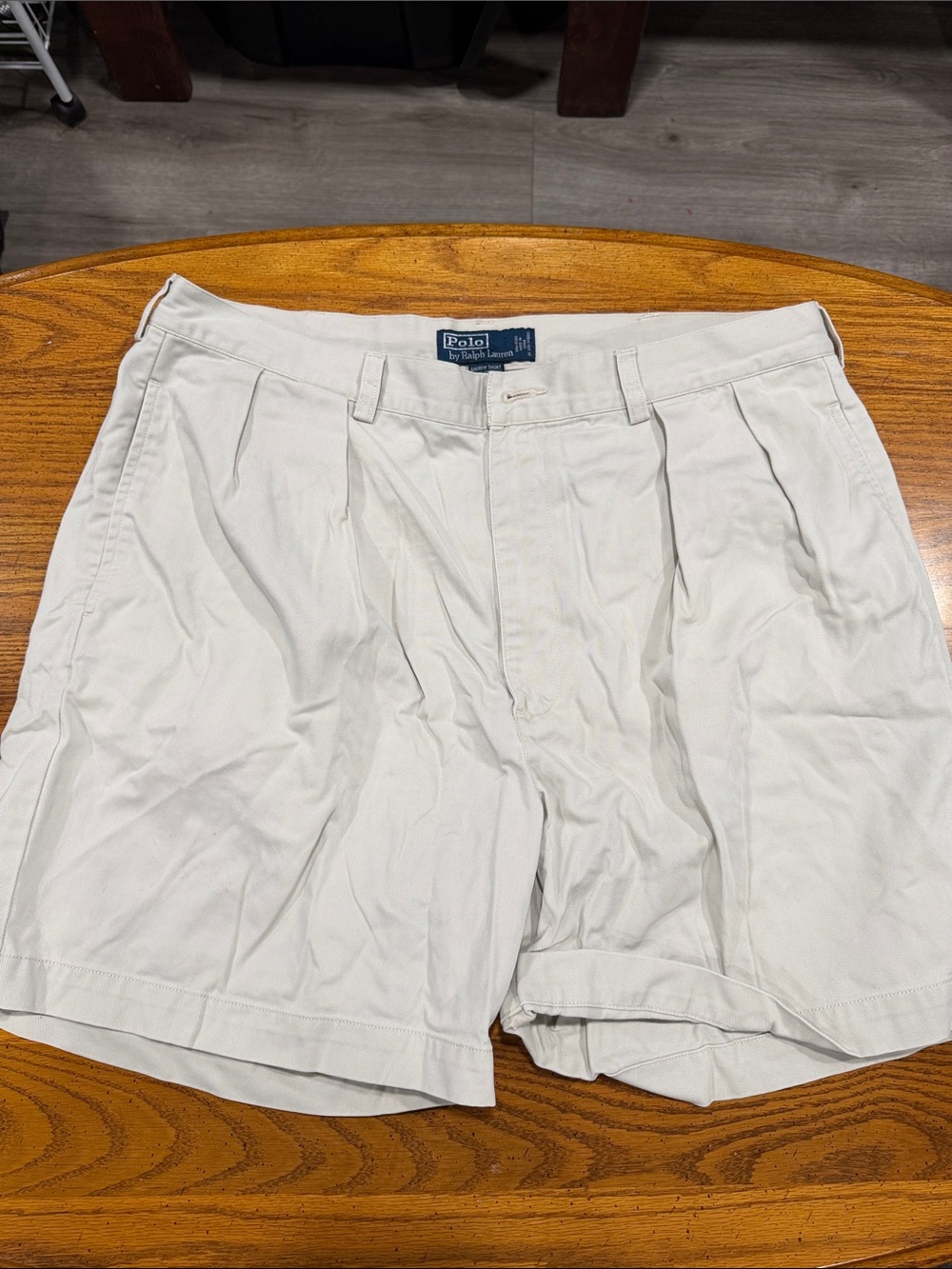 Polo by Ralph Lauren Men’s Cream Flat-Front Cotton Shorts